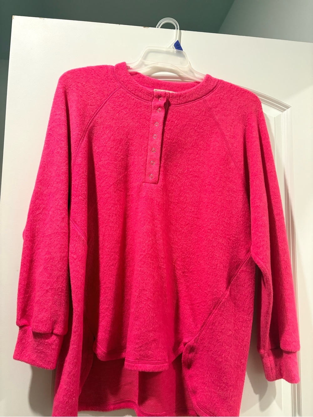 Women's Pink Button-Front Pullover Top